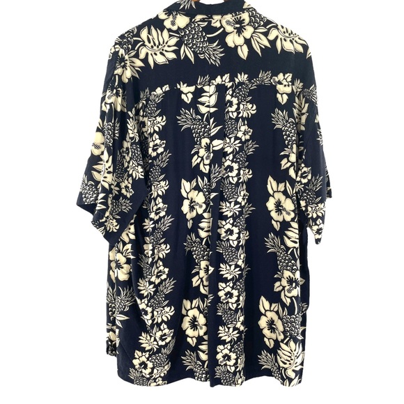Dreamland 100% Rayon Short Sleeve Button Down Aloha Shirt in Black & Tan Size XL - Picture 3 of 10